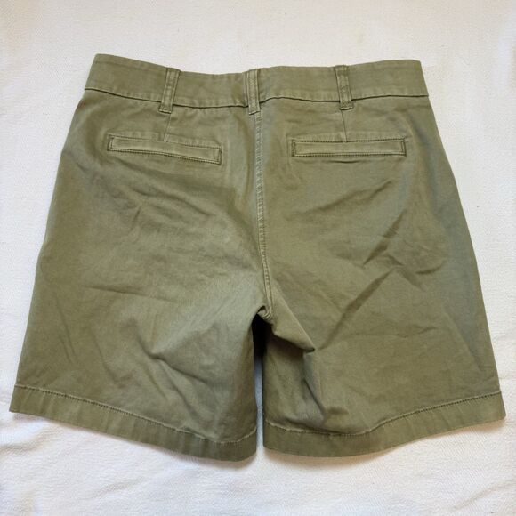 J. Crew Shorts Size 4 Mid Rise Chino Olive Green Cotton Blend 6.5" Stretch H5809 - Picture 3 of 13
